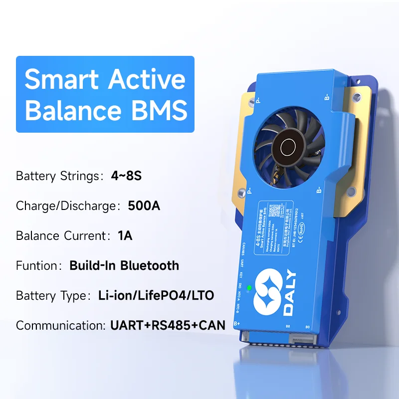 Daly Smart BMS 1A Active Balance BMS 4S 5S 8S 24V 16S 48V 40A 60A 80A 100A 150A Lifepo4 Li-Ion CANBUS BMS für Lithiumbatterie