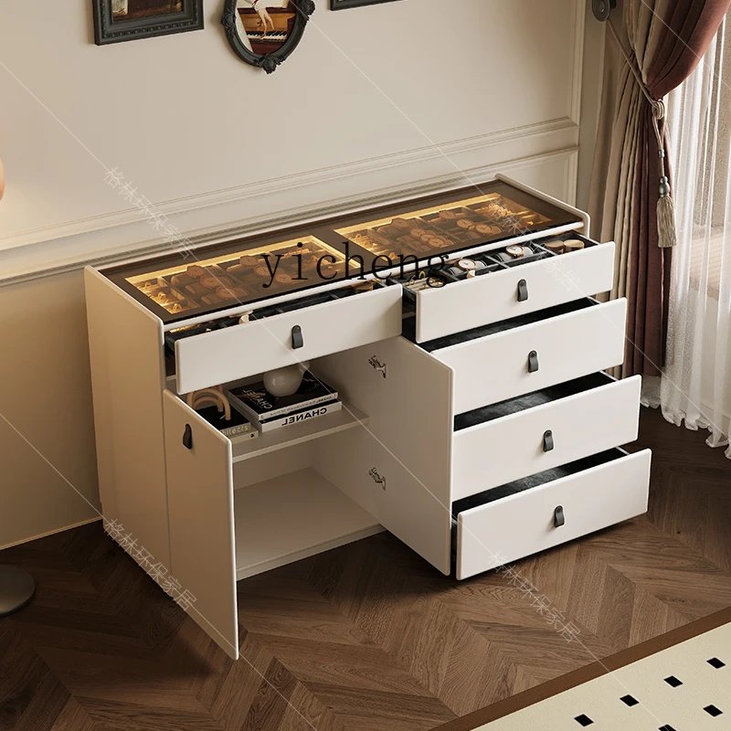

ZZ chest bedroom solid wood living room against the wall light luxury high sense master bedroom dressing bedside cabinet