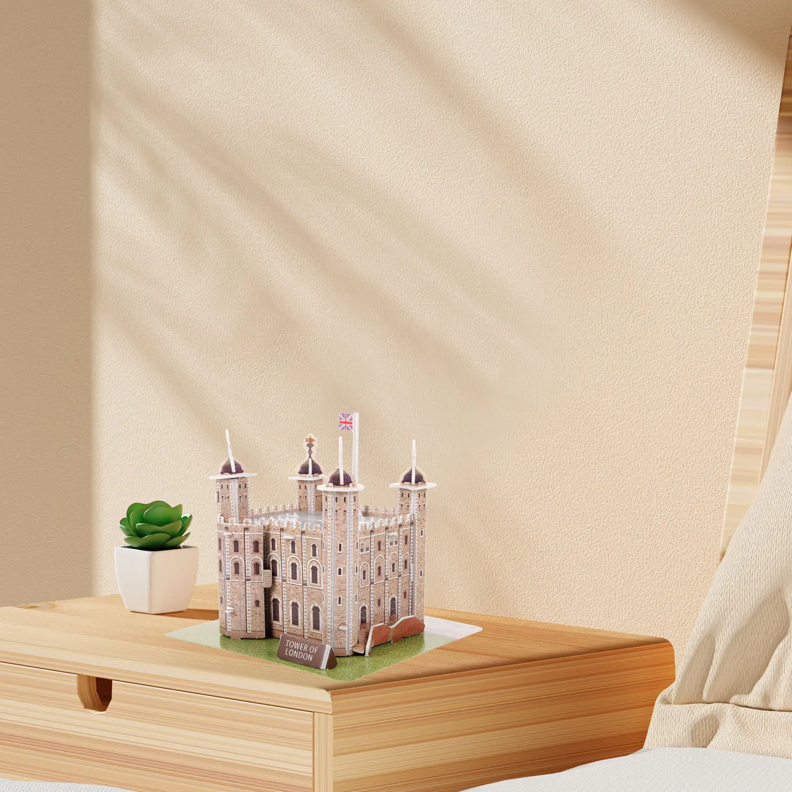 

1Set 3D London Tower Puzzle Eco-Friendly Wood and Paper Educational Kit Develops Coordination Famous Building Recognition