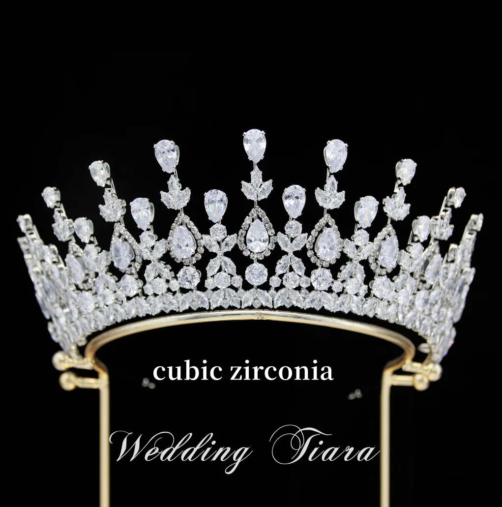 

Luxury Wedding Tiara For Bride Headband Cubic Zirconia Pegeant Bridal Tiaras Crowns For Women Princess Prom Crown Headdress