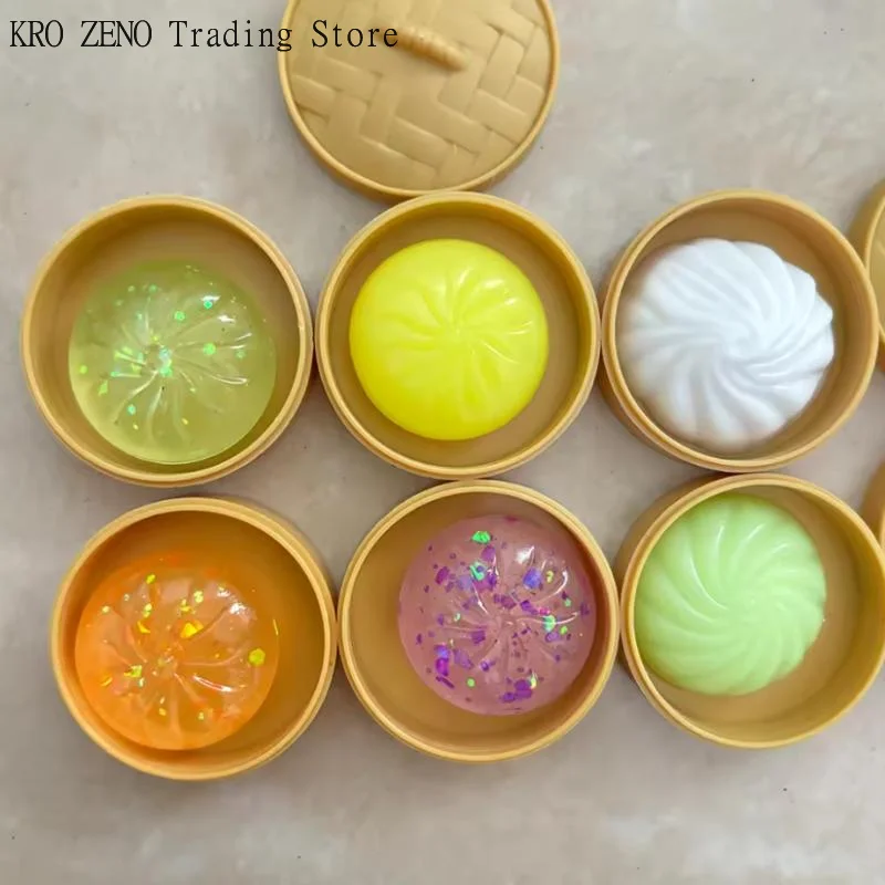 🔝Crystal Bun Cute Mini Soup Dumpling Shaped Stress-relief Squeeze Toy, Venting Office Prank Toy, Slow Rebound, Fun Gift✨ view 3