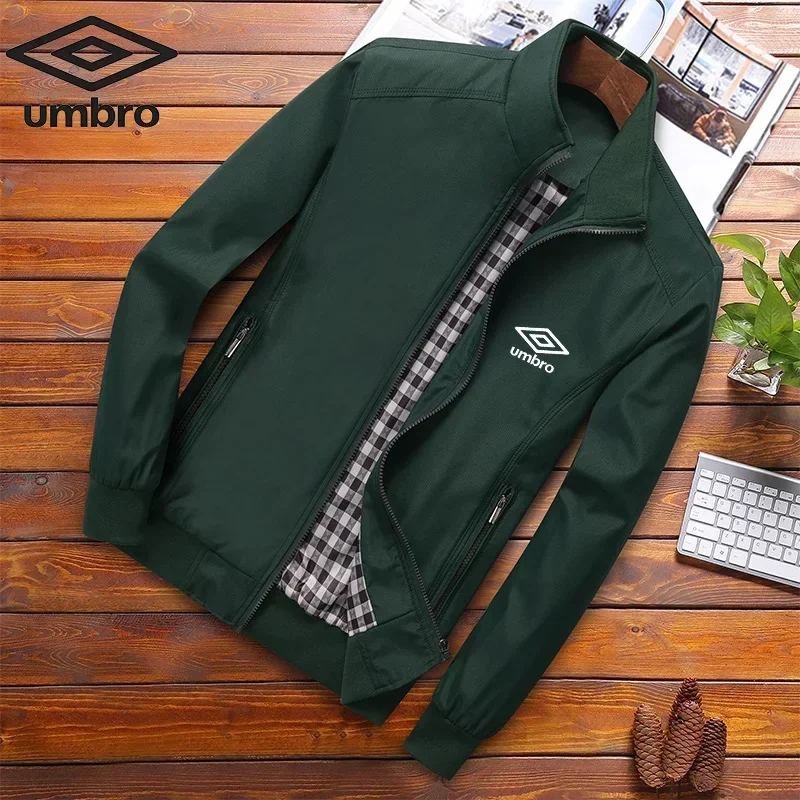 High Quality Embroidered Umbro Spring /Autumn Casual Fashion Slim Fit Bomb Jacket Baseball Collar Men's Jacket M-6XL