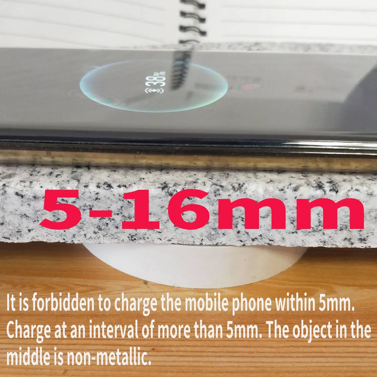 invisible Partition wireless charger module15w Septum remote rock Wood Slate glass for furniture bottom desk hotel cafe KTV etc