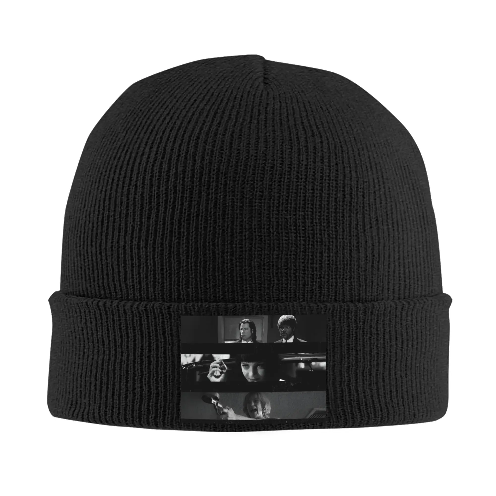 P-Pulps F-Fictions Classic Beanie Cap Unisex Winter Warm Bonnet Femme Knitted Hat Fashion Outdoor Movie  Skullies Beanies Caps