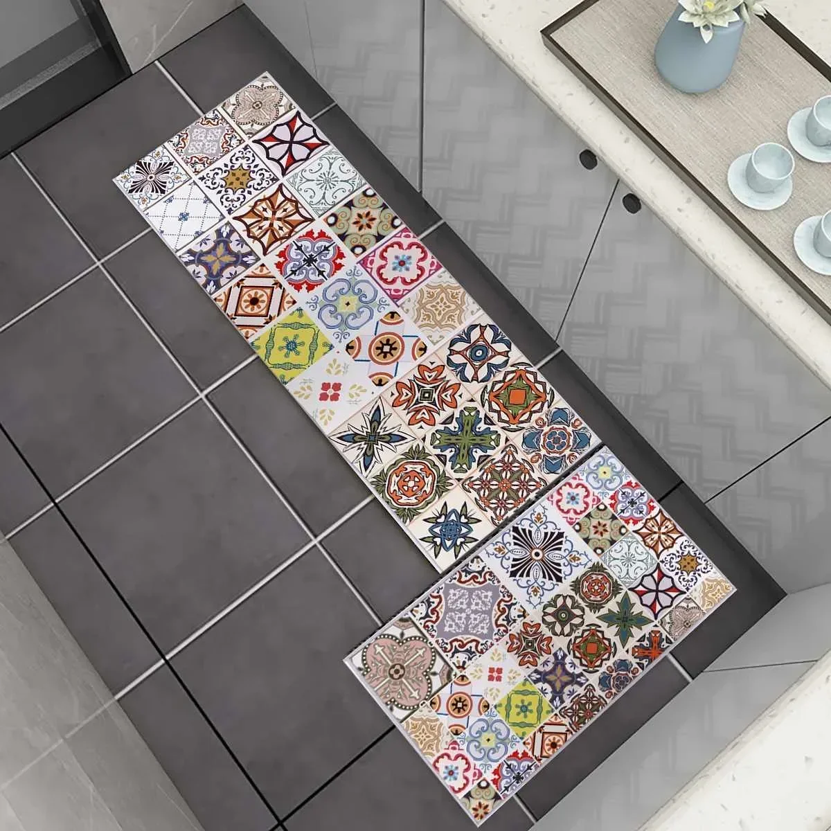 40x60+40x120cm Bohemia Kitchen Mat Washable Anti-slip Modern Area Rugs Living Room Balcony Bathroom Carpet Set Doormat Bath Mat
