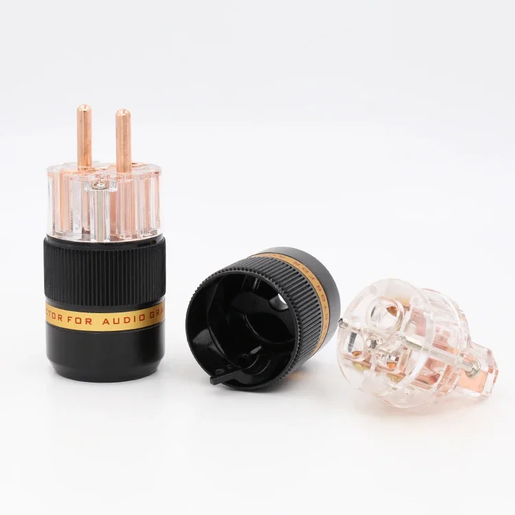 Viborg VE511+VF511 Прозрачный 99,99% чистая медь EUR Schuko Hi-Fi аудио Шнур питания Кабель Разъем питания IEC Гнездовой разъем