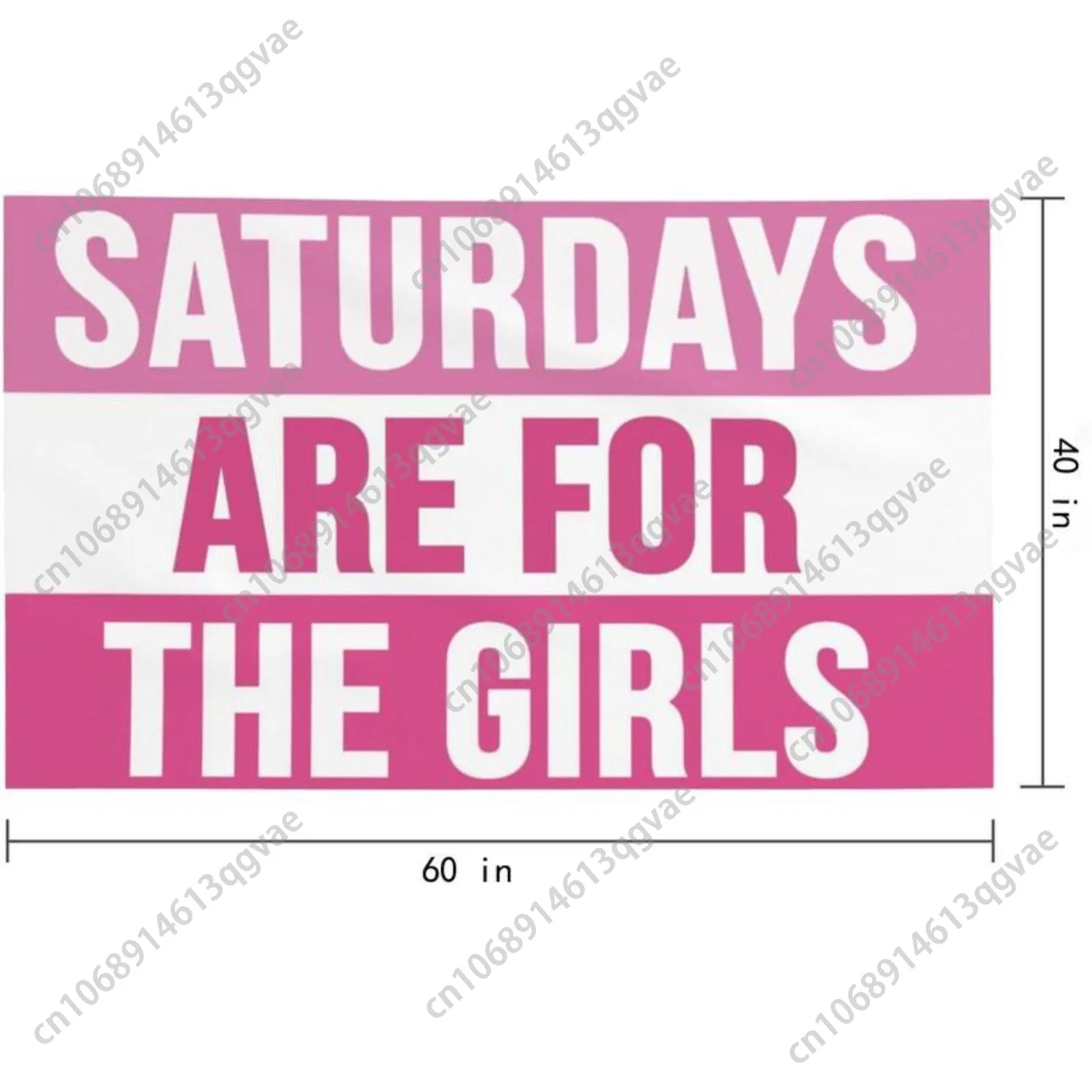 نسيج وردي أيام السبت مخصصة لغرف النوم الجامعية للفتيات علامة أعلام مضحكة للفتيات المراهقات حديقة راية غرفة النوم ديكور مخصص