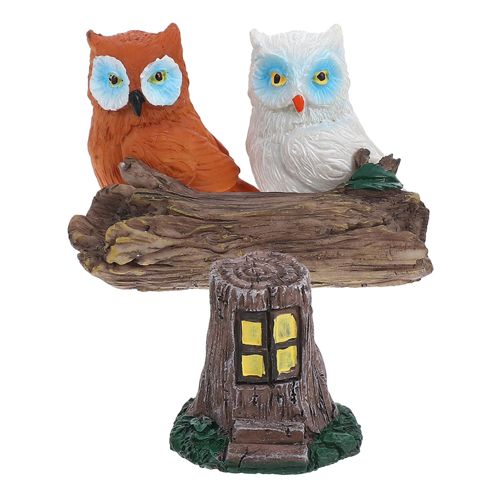 

1 Set Owl Resin Crafts Exquisite Design Lifelike Bird Decorations Durable Material Garden Moss Fairy Statue Outdoor Home Decor