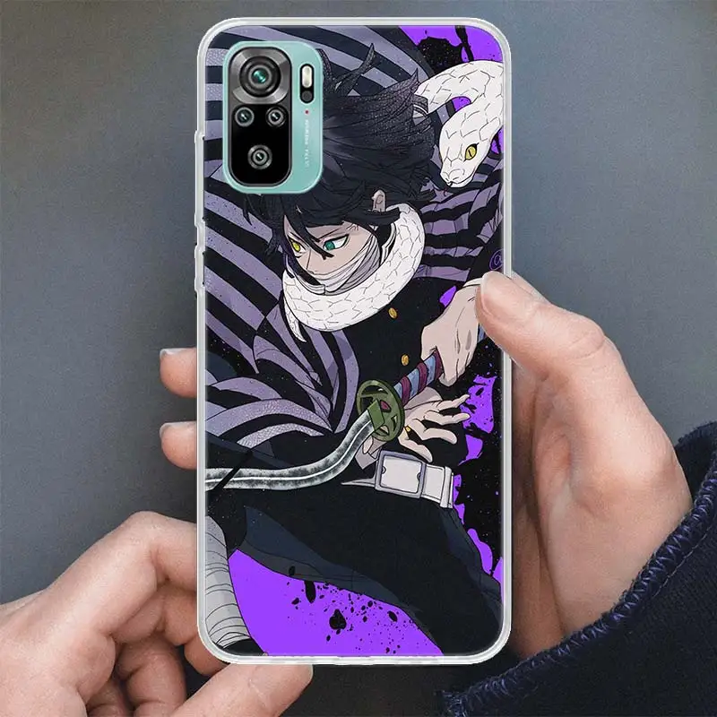 Demon Slayer Obanai Iguro Phone Case For Xiaomi Redmi Note 12 10 10S 11 11S 11T 9 9S 9T 8 8T 11E Pro Max 7 Soft Silicone Shell