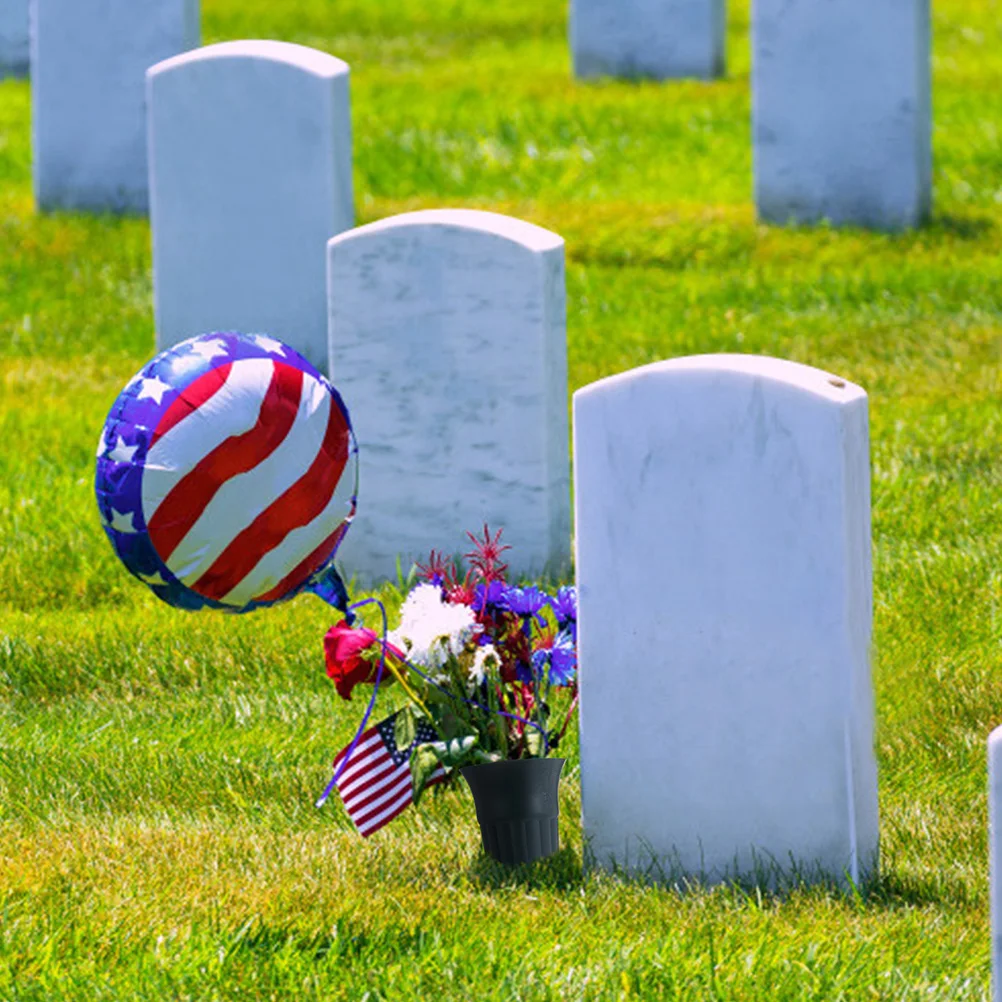 

2Pcs Grave Cone Vases Plastic Cemetery Flower Planters Environmental Safe Lightweight Portable Multi Functional Artificial Fresh