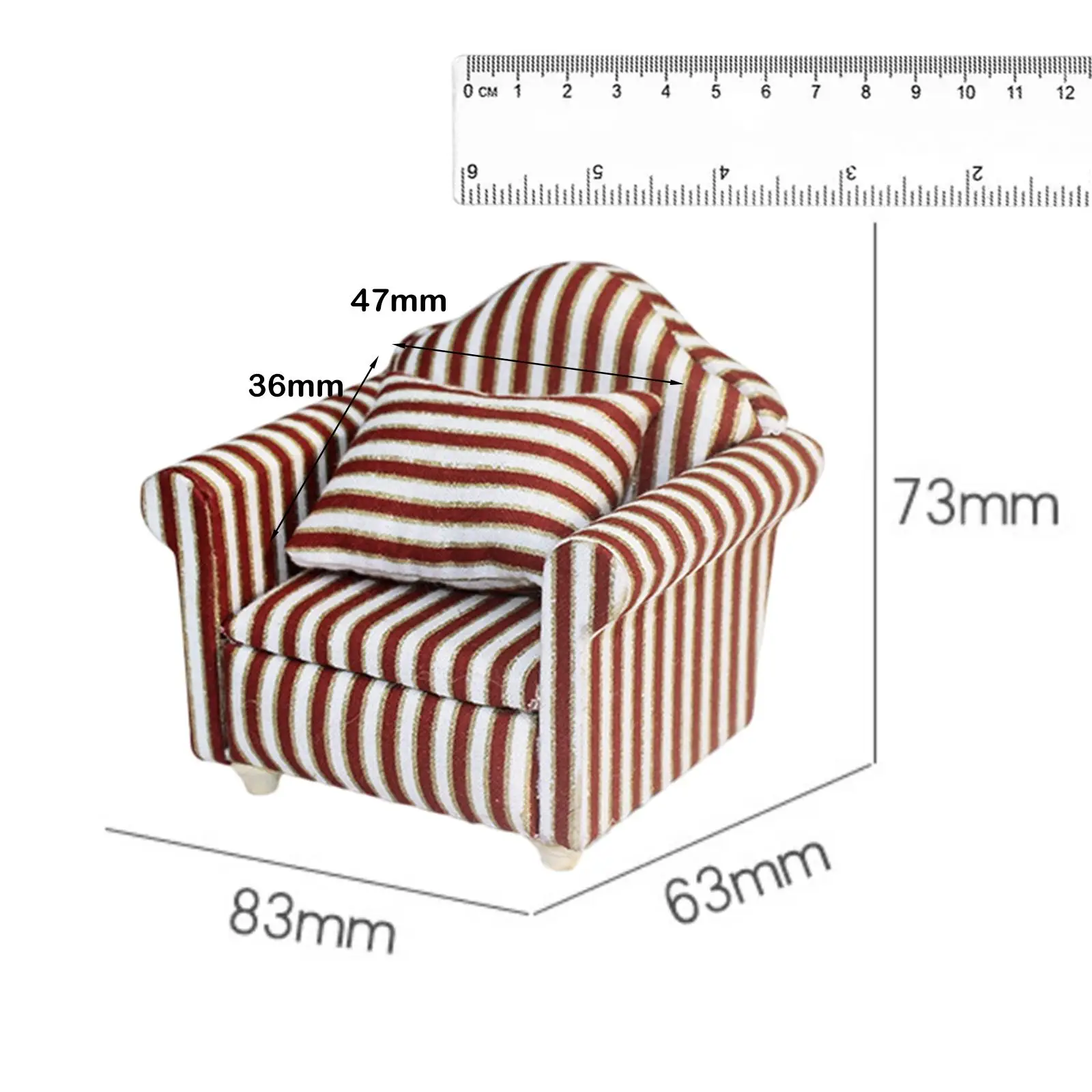 Miniature Sofa for Dollhouse 1/12 Scale Miniature Scene Miniature Furniture Scene Model for DIY Scene Dollhouse Kids Gifts