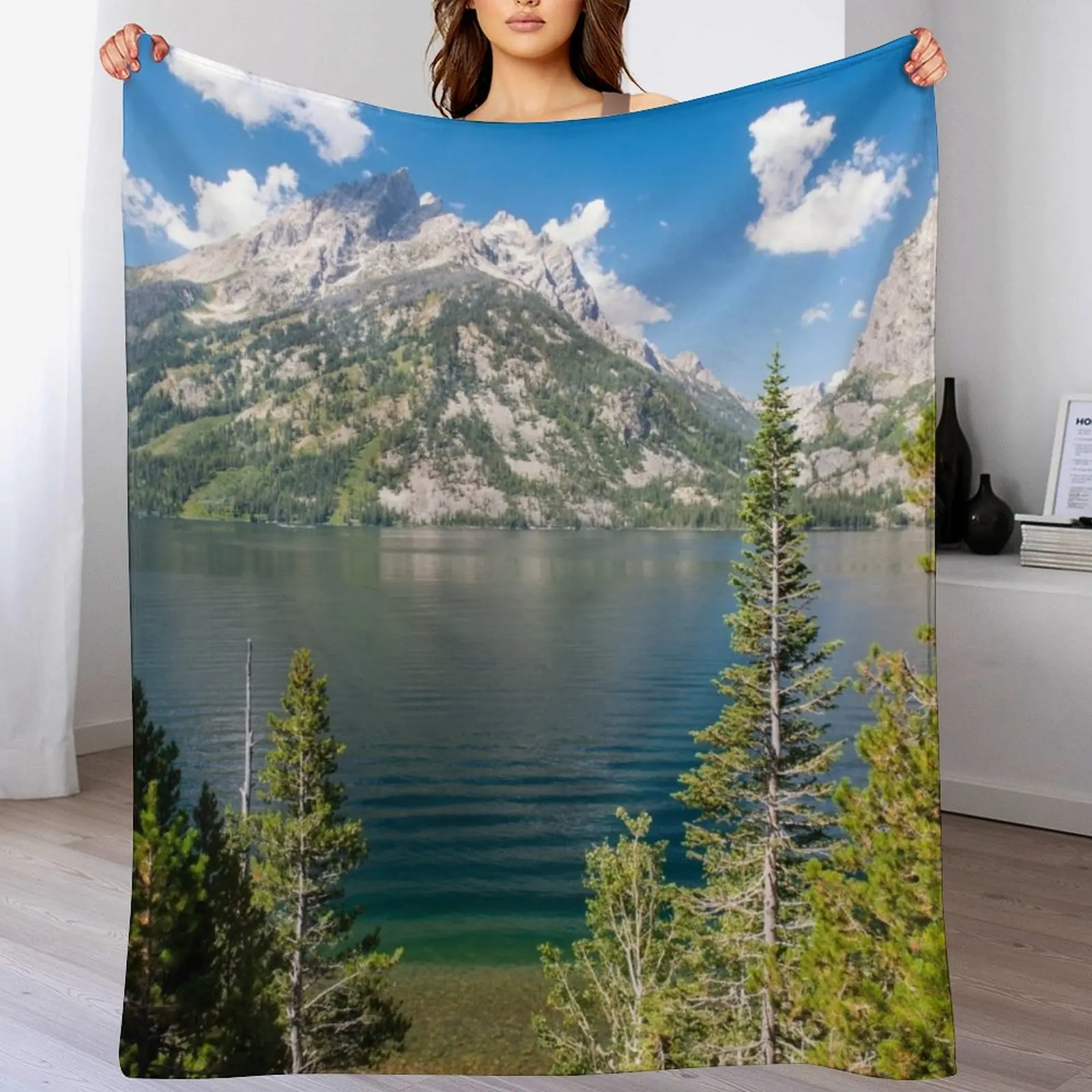 

Jenny Lake, Grand Teton National Park Wyoming Throw Blanket For Decorative Sofa Bed Fashionable Plush bed plaid Blankets