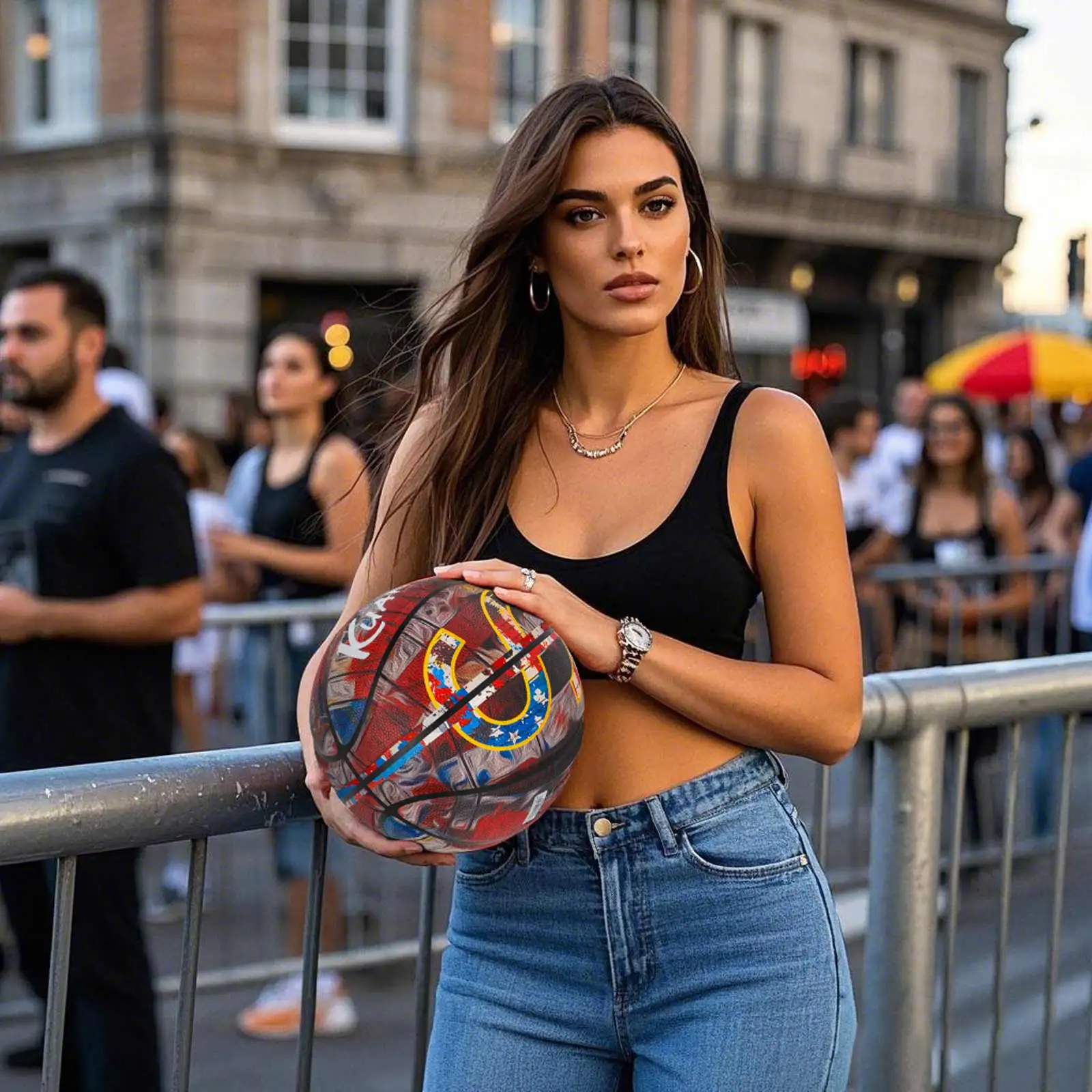 كرة سلة الشارع المخصصة من Kuangmi مقاس 7 29.5 بوصة، لألعاب كرة السلة الخارجية والداخلية، هدية نهائية، KMBB506