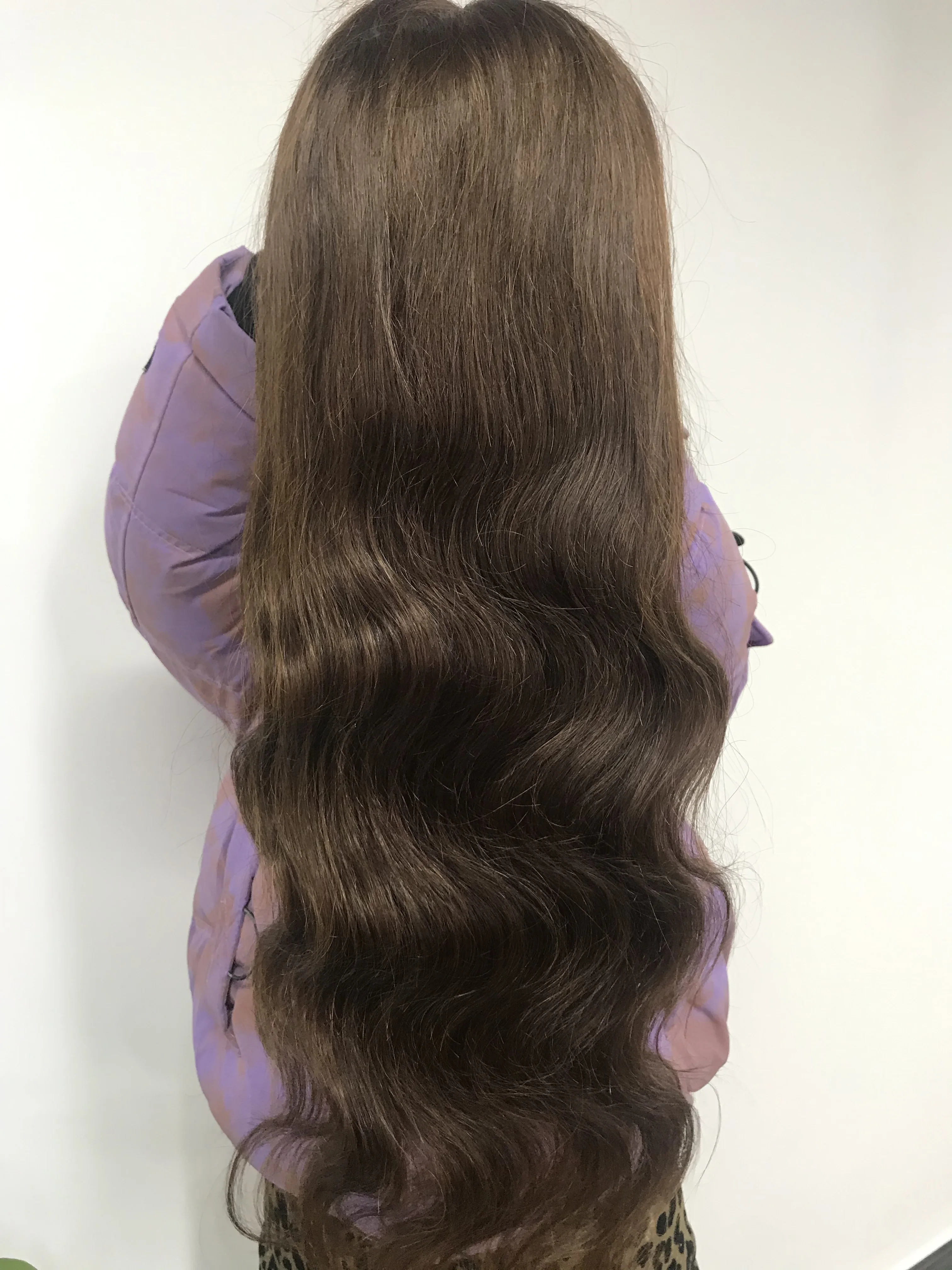 Peruca do cabelo humano com parte dianteira cheia do laço, cabelo humano, marrom, pre-arrancado, densidade 180, 30, 32 polegadas