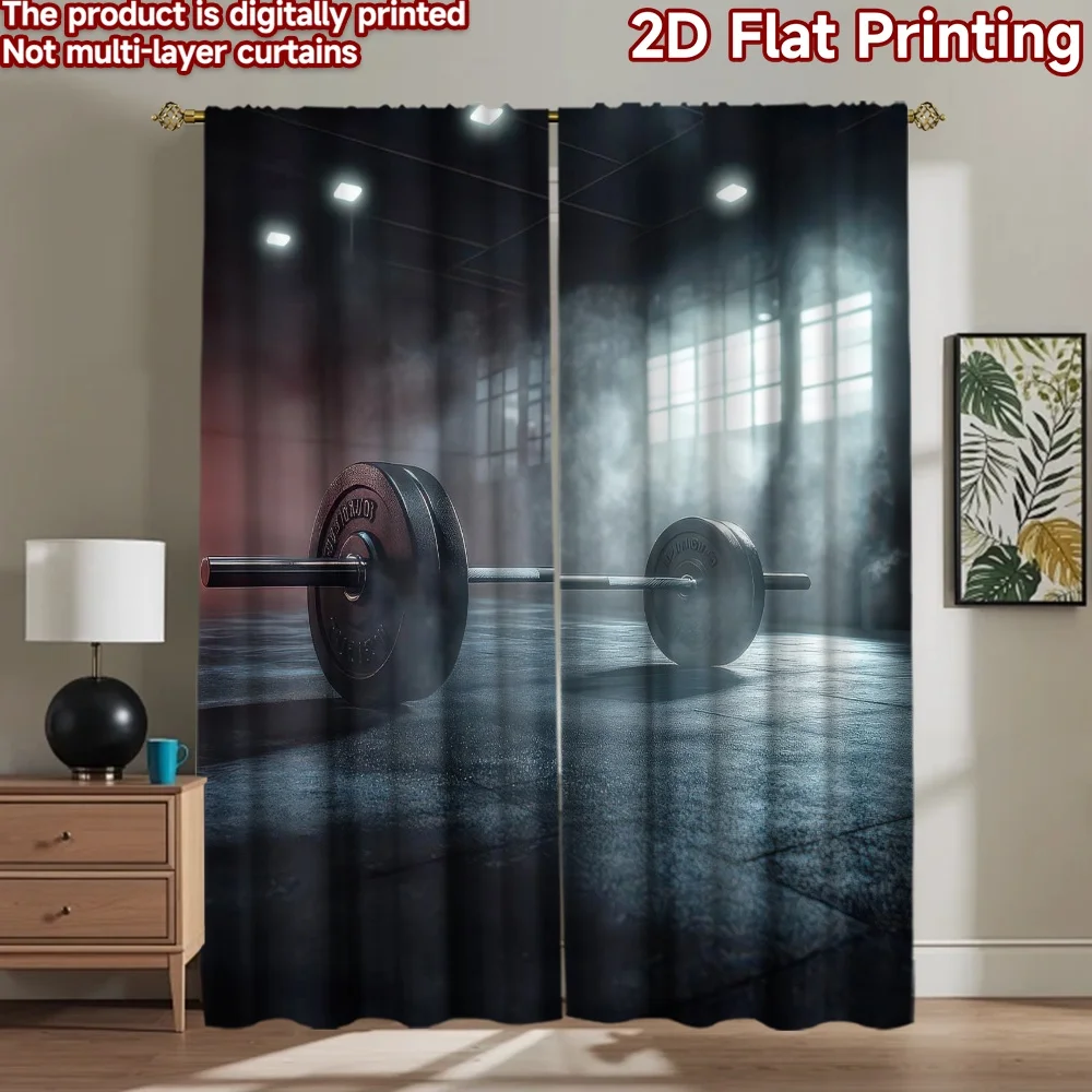 

1pc 2D flat Photography Backdrop Popular Backdrop Dark Gym Barbell Scene 100% Polyester Birthday Party Use for Bedroom wall