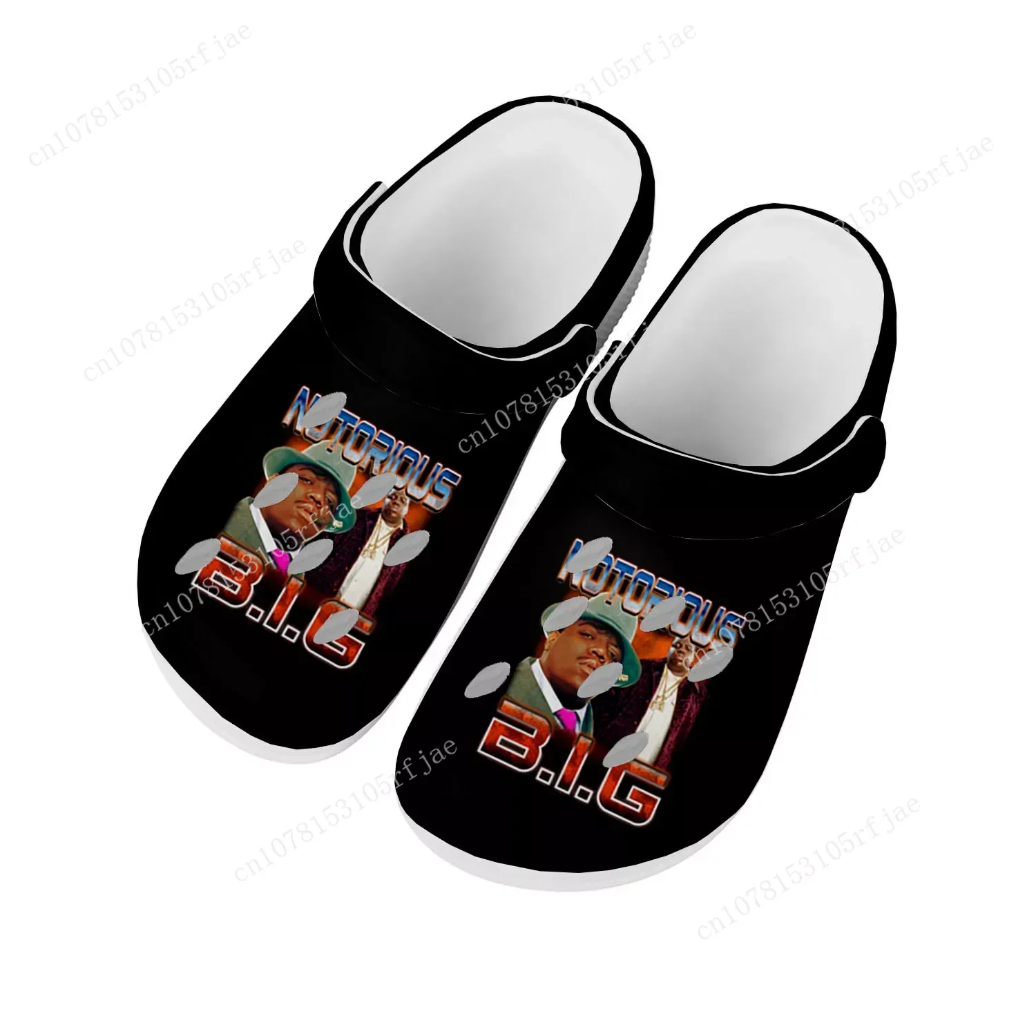 

The Notorious B.I.G Rapper Trends Home Clogs Custom Water Shoes Mens Womens Teenager Shoes Clog Breathable Beach Hole Slippers