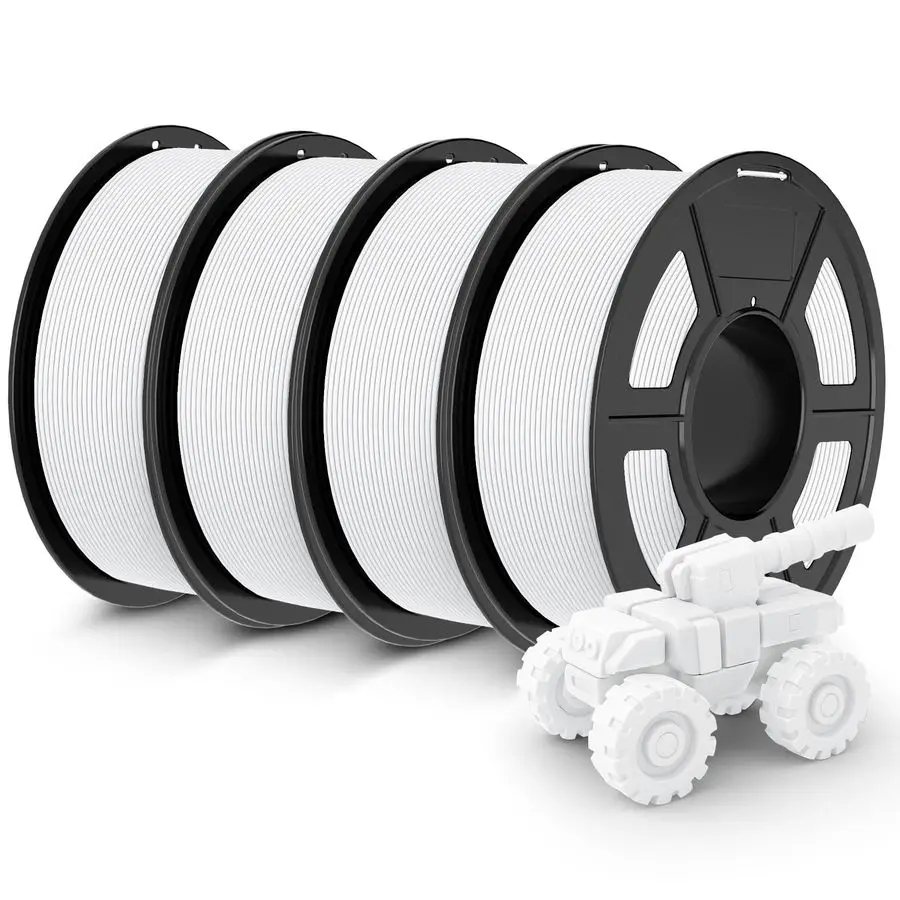 

Rapid Matte PETG Filament 1.75mm 4.4KG Bundle, PETG Matte 3D Printer Filament 4.4kg, 1.1kg per Spool, Pack of 4, White