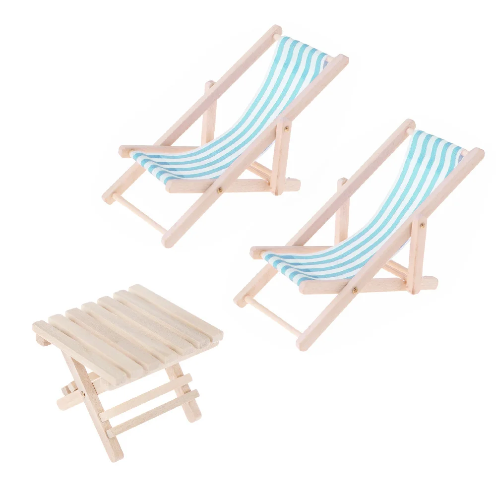 Tiny Folding Chair Beach Chairs Miniature Adornments House Furniture Travel Dollhouse Outdoor Lounge