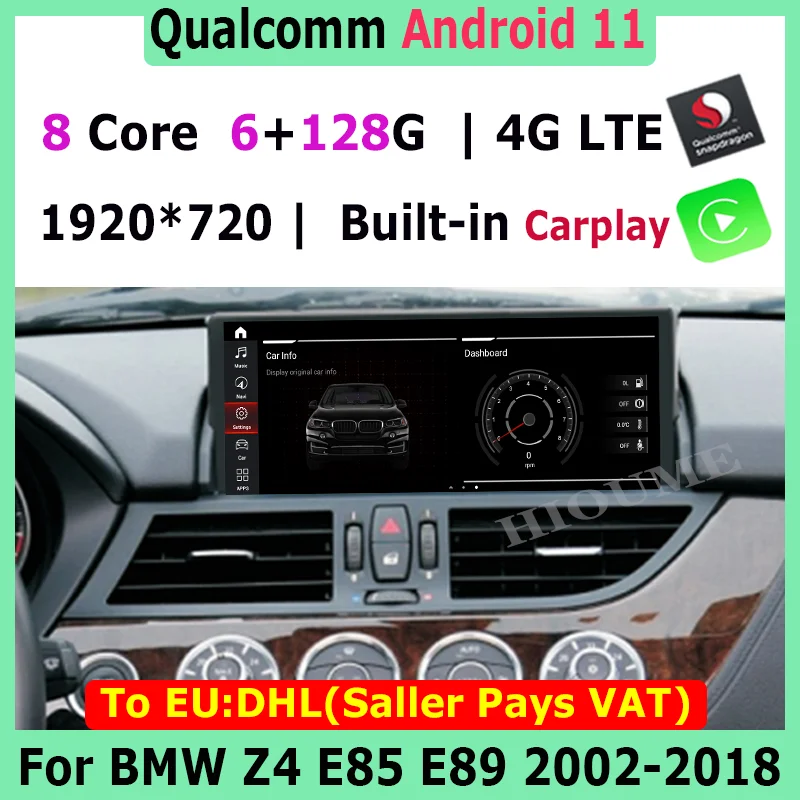 

Auto Radio Qualcomm Android 11 For BMW Z4 E85 E89 Multimedia Player GPS Navigation Car DVD Player IPS Screen Head unit Joystick