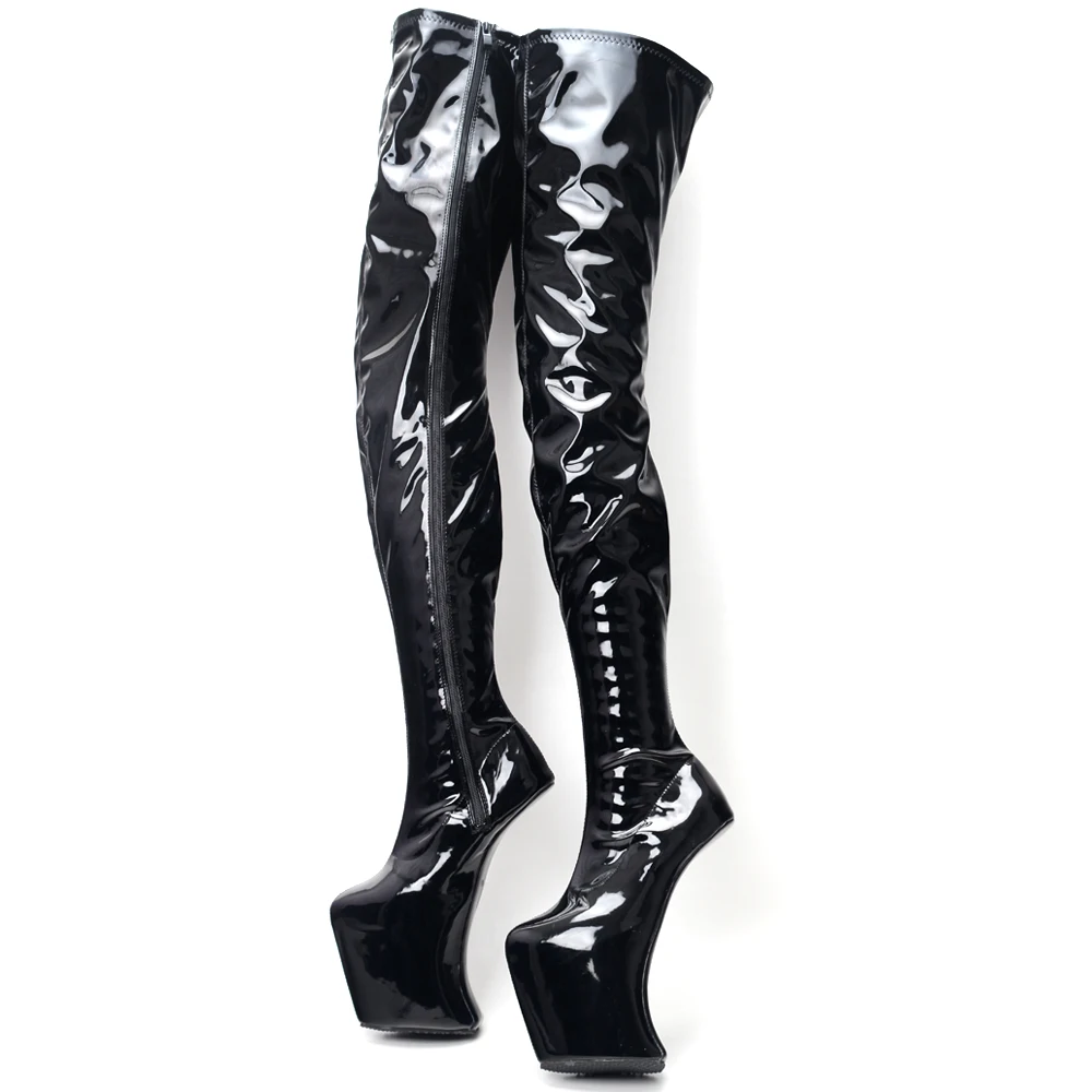 

Platform Boots Sexy Heelless Thigh High Boots High Heel Zip Over-the-Knee Boots for Females Shoes