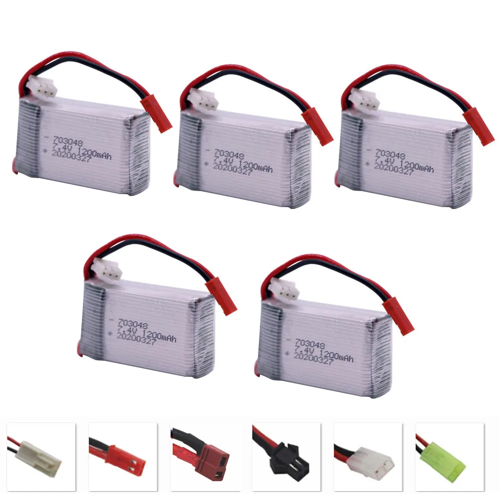 1-5PCS7.4V 1200mah 703048 Rechargeable Lipo Battery For MJXRC X600 Remote Control Drone Spare Parts 2s 7.4 v Battery wholesale