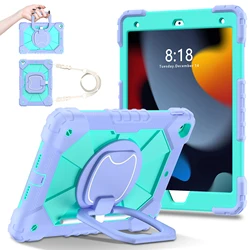 Handle Grip Rotating Case For iPad A16 2025 11th 10.9 2022 10th 10.2 7th 8th 9th Gen Air2 Pro 9.7 2017 2018 Cover Shoulder Strap