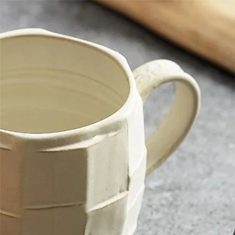 420ml retro cerâmica áspera xícara de café canecas japonesas leite xícara de chá cozinha café da manhã aveia copo-ABXK