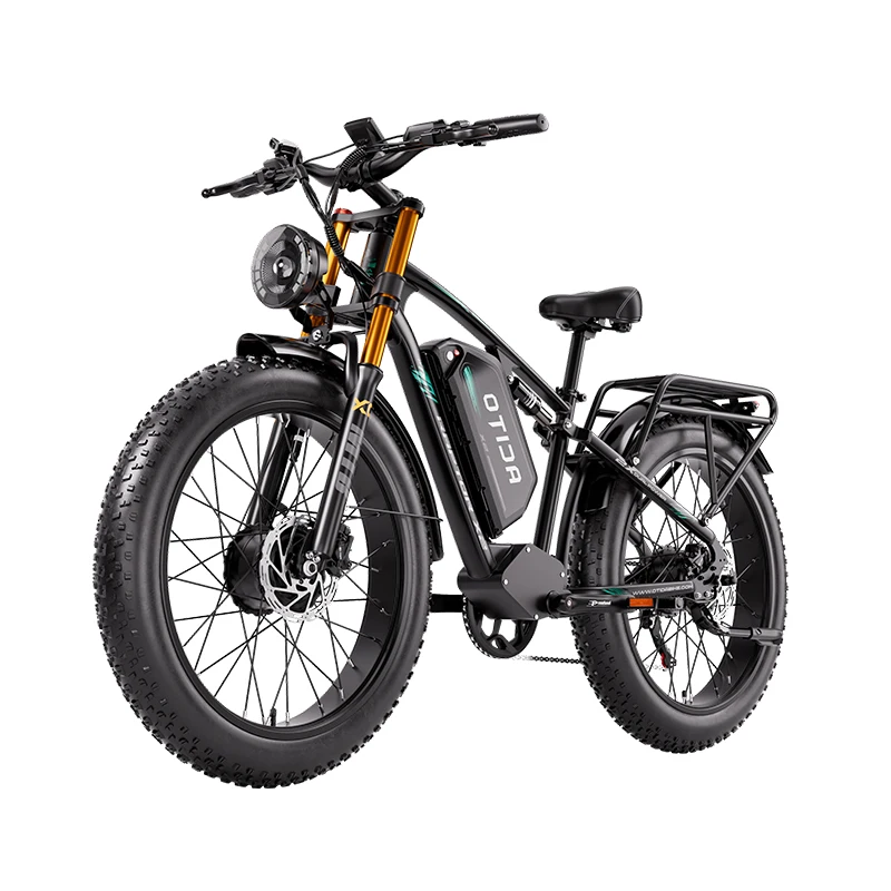 OTIDA X2 Elektrofahrrad mit zwei Motoren, 52V 30Ah großer Akku, 26"x4.0 Fat Tire E-Mountainbike, zertifiziert für Offroad- und Stadtfahrten, E-Bike für Erwachsene.