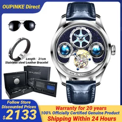 Ideal Knight Original Genuine Tourbillon Mechanical Wristwatches Waterproof Hollow out Stainless steel Automatic Male Watches