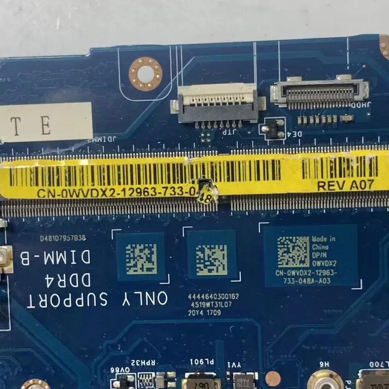 CN-0WVDX2 0WVDX2 WVDX2 Mainboard Dành Cho Dành Cho Laptop DELL 5510 Bo Mạch Chủ Với SR2FU I7-6820HQ CPU LA-C361P M1000M 100% Full Hoạt Động Tốt