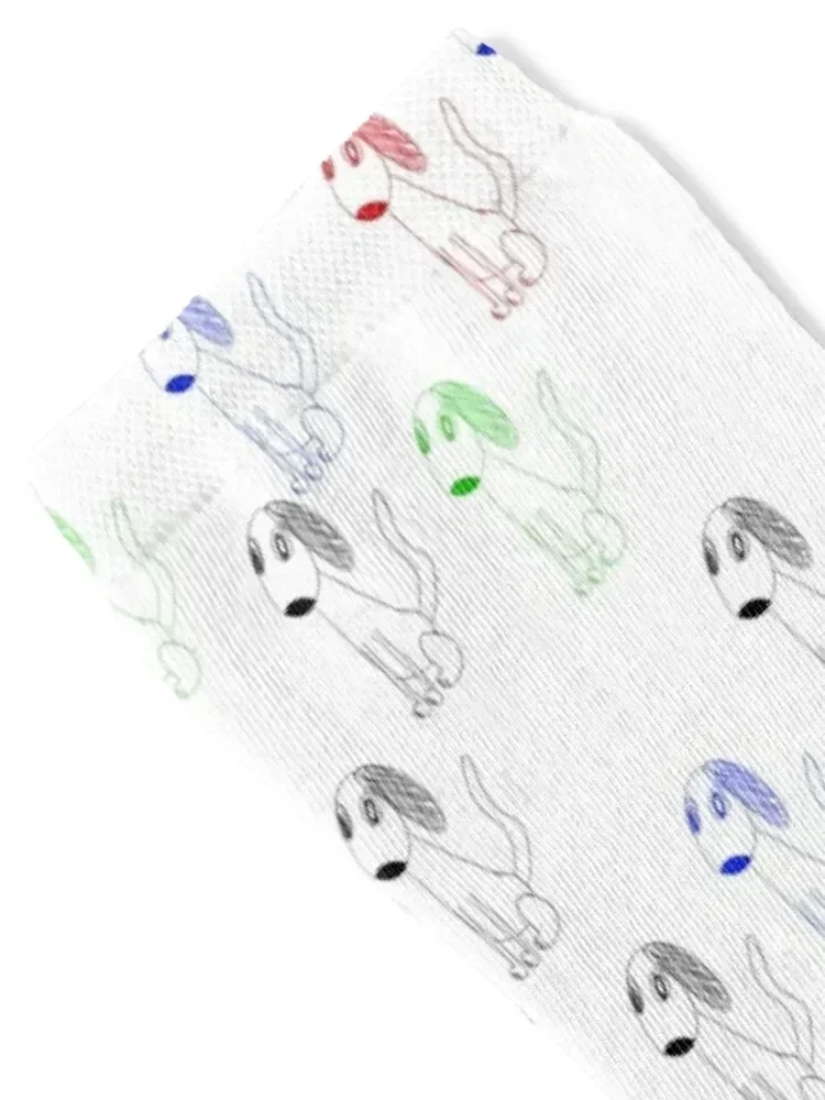 I Can't Draw Series: Dog Socks compression retro professional running floor Socks Girl Men's