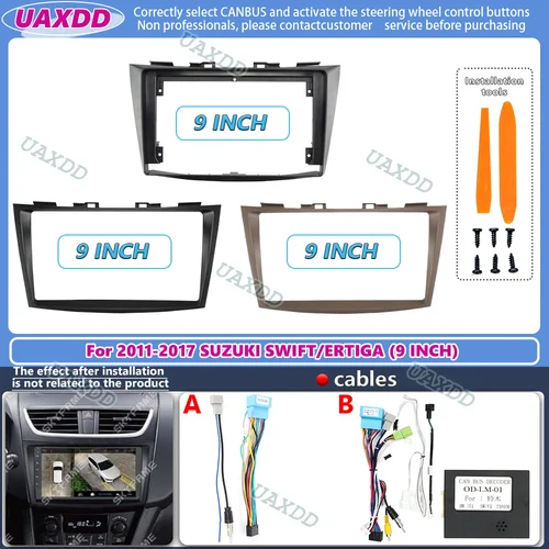 Imagen 1 del producto 9 pulgadas para Suzuki SWIFT Ertiga 2011-2017 Radio de coche estéreo GPS MP5 reproductor Android 2 Din Panel tablero cubierta marco cable canbus
