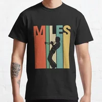 Camiseta Retro Miles Davis trompeta azul música regalo Vintage gráfico Unisex, camiseta de verano de algodón, ropa de moda para pareja