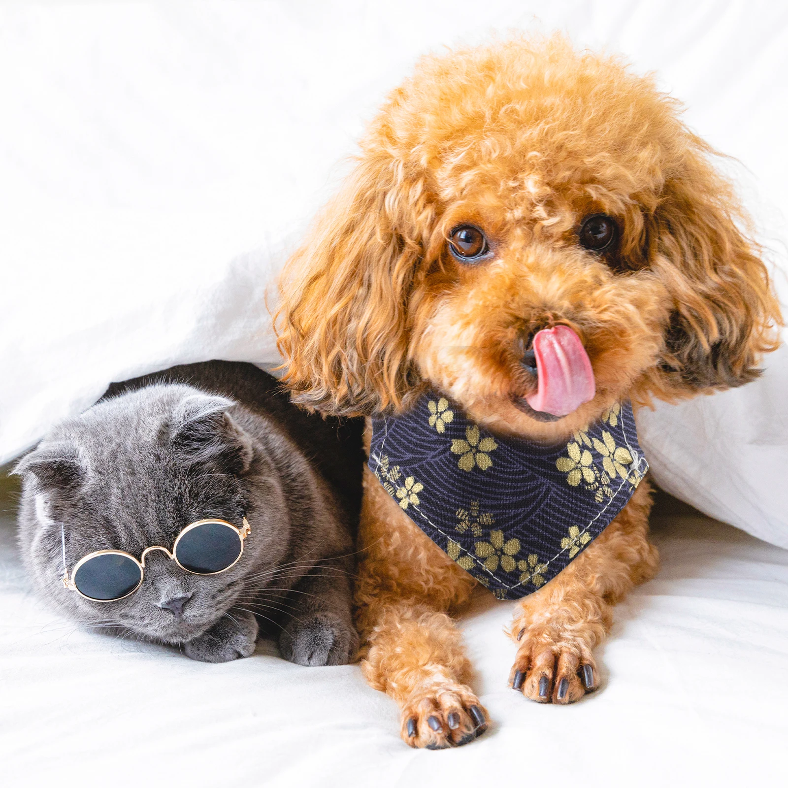 

Pet Scarf Dog Bandana Flower Pattern Summer Cool Adjustable Pet Party Costume Decoration Bandana For Small Dog Puppy Party
