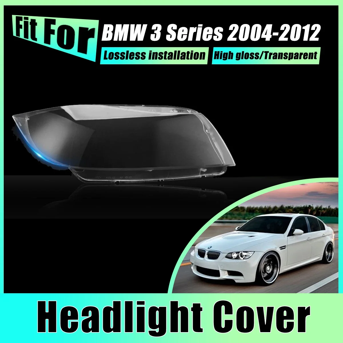 

Headlight Covers For BMW 3 Series 2004-2012 E90 2x Head Light Caps Front Lens Fog Transparent Lampshade Headlamp Car Accessories