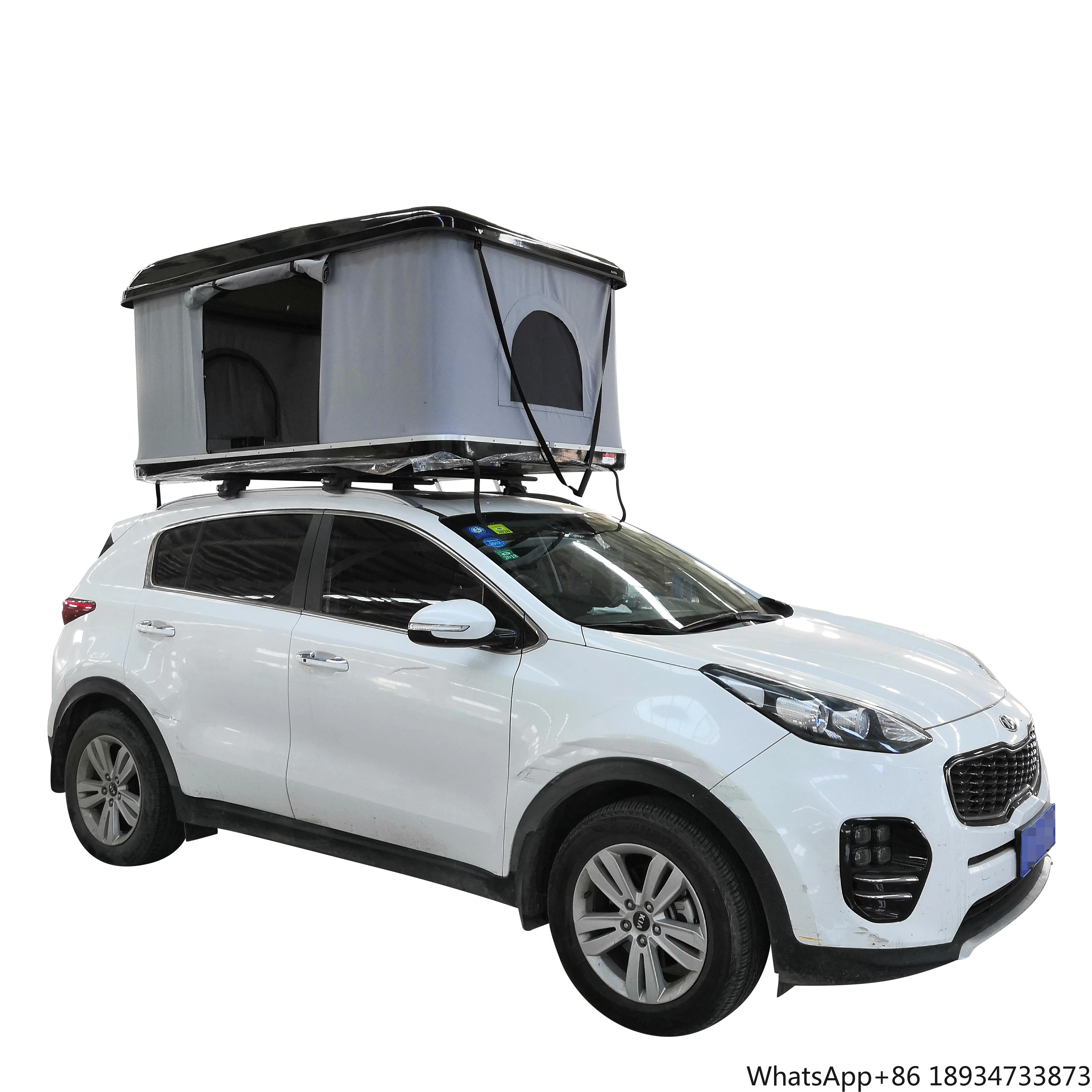 Fiberglass Hard Shell Rooftop Tent Pop Canopy Covers Garage Car Luggage Carrier With Roof Lathe One-Piece Raised Tent