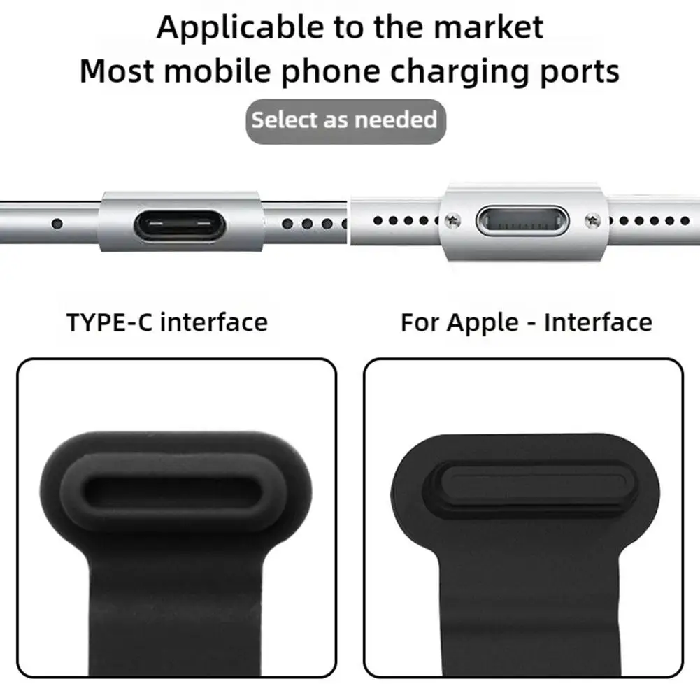 1pc Phone Silicone Dust Plug For Iphone 16 15 Sumsung TYPE-C Universal Charging Port Prevent Loss Waterproof Plug