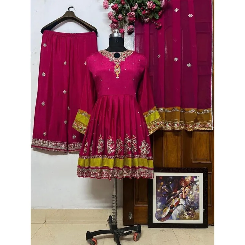 Salwar Kameez PakistanI Indian Wedding Party Dress Polaroid Suit Plazzo