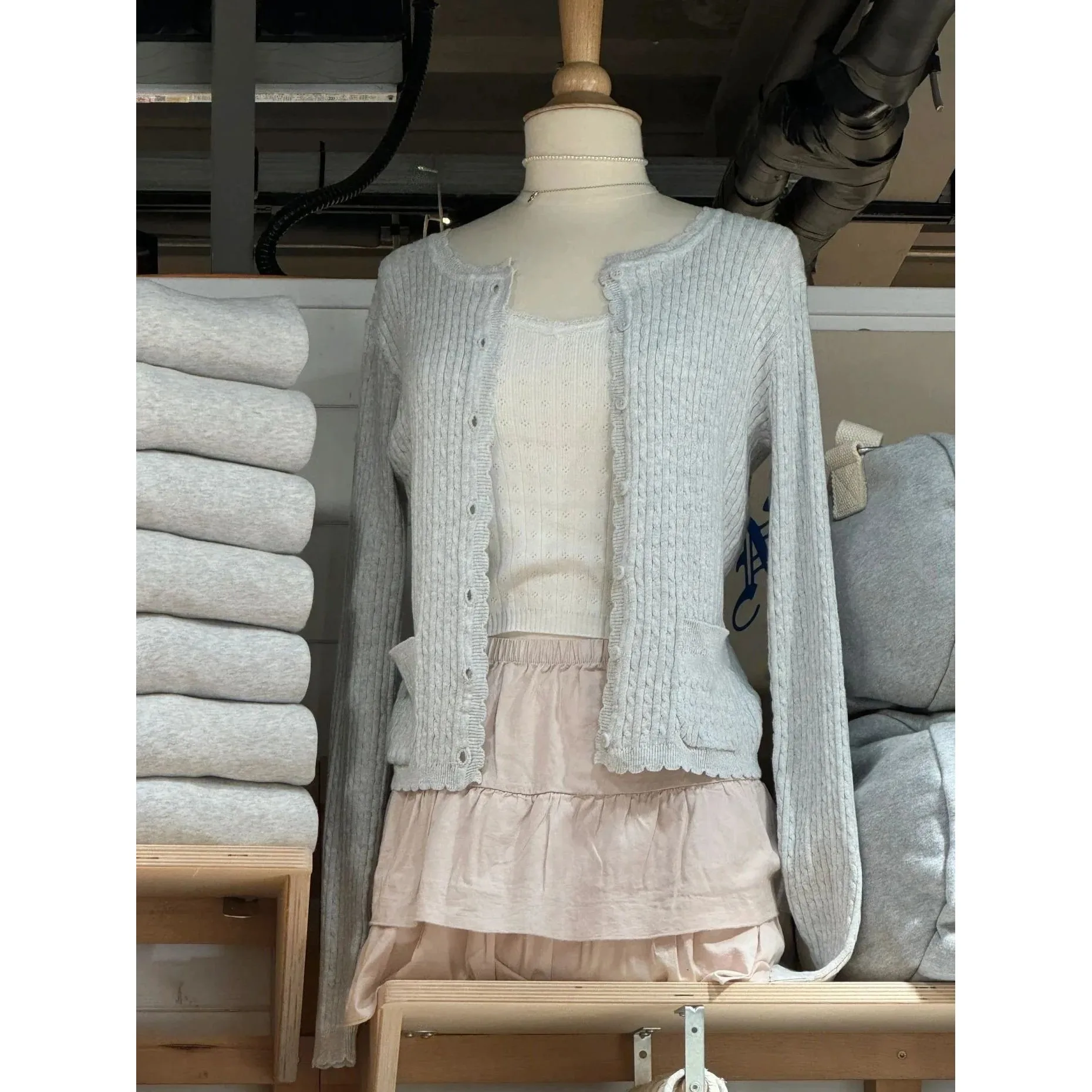 

Women's Knitted Sweater Cardigan Twist Flower Design One Ne Single ket Bright Tead Coolmax Fiber Winter Faion