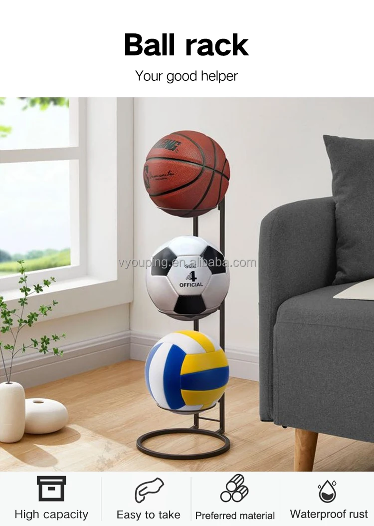 간단한 가정용 실내 어린이 농구공 보관대 공 배치대 유치원 공 보관대 공 보관 바구니