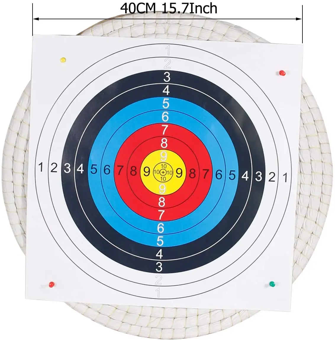 Traditional Solid Straw Round 3 Layers Hand-Made Archery Target Face for Recurve Bow Longbow Shooting Practice with Face