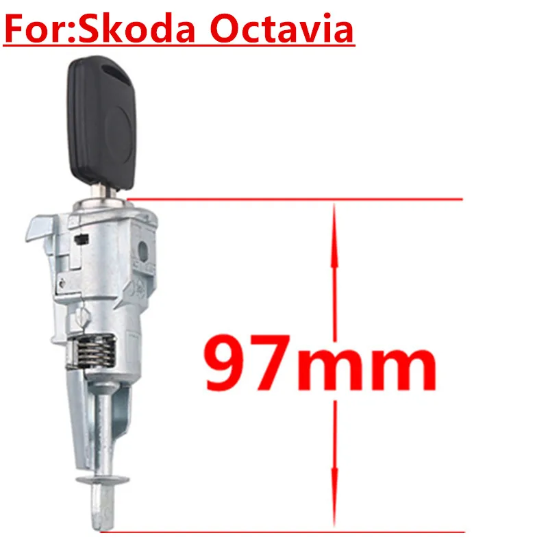  Left Driver Door Lock Barrel Cylinder 1Z0837167C 6Y0898167E With 1 Keys For Skoda Octavia Mk1 1997‑2011 Fabia Mk1 2000‑2008 