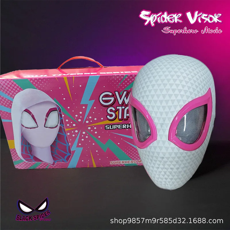 New Spider Man Eye Gwen Mask Spider Man Moving Eyes Helmet Mask Cosplay Decoration Christmas Gift Toys