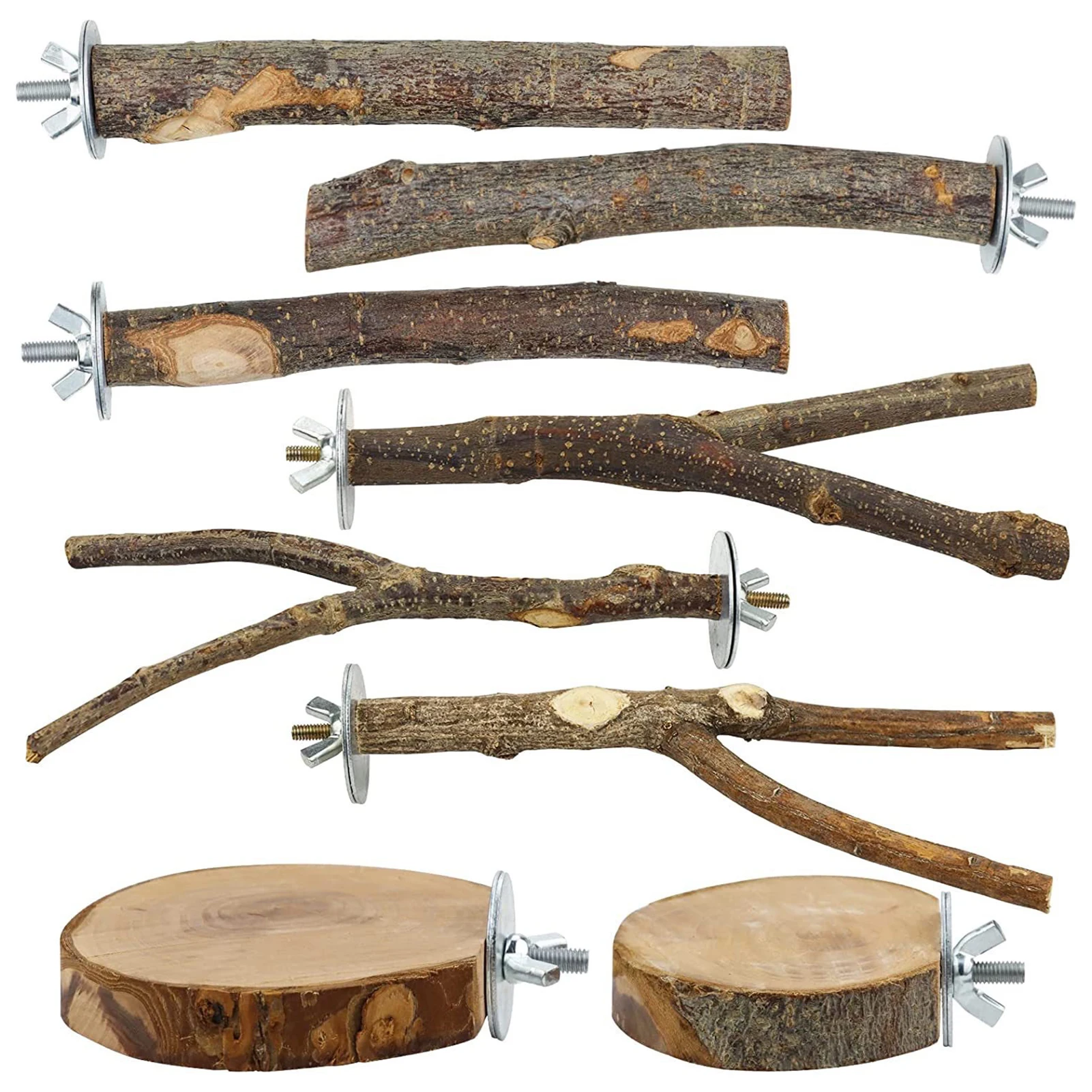 

Деревянные ветки для тренировки птиц, подставка для игр и упражнений для попугаев, натуральные игрушки-гнезда для корелл, волнистых попугайчиков и мелких птиц