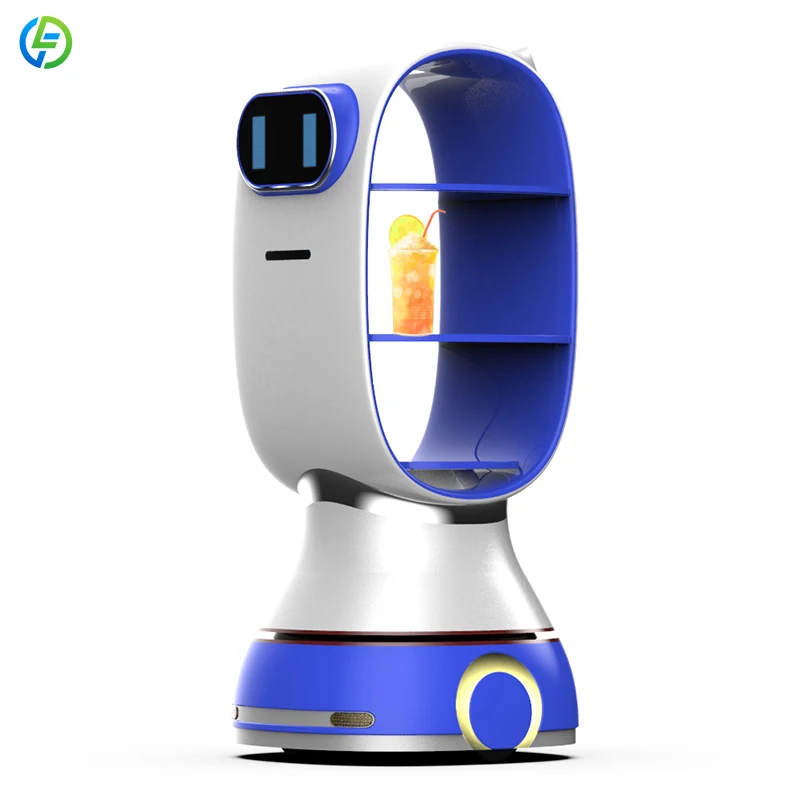 Customized Commercial Food Dish Delivery Robot With 5KG Capacity Facial Recognition For Hotel Business Center Food Industry view 3