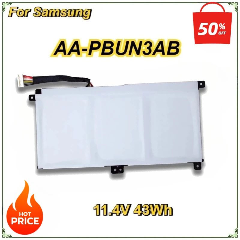 

AA-PBUN3AB 43Wh Laptop Battery for Samsung Notebook 7 BA43-00377A NP740U3M-K01US NP740U3L-L02US NP800G5M 800G5M NP740U5M Bateria