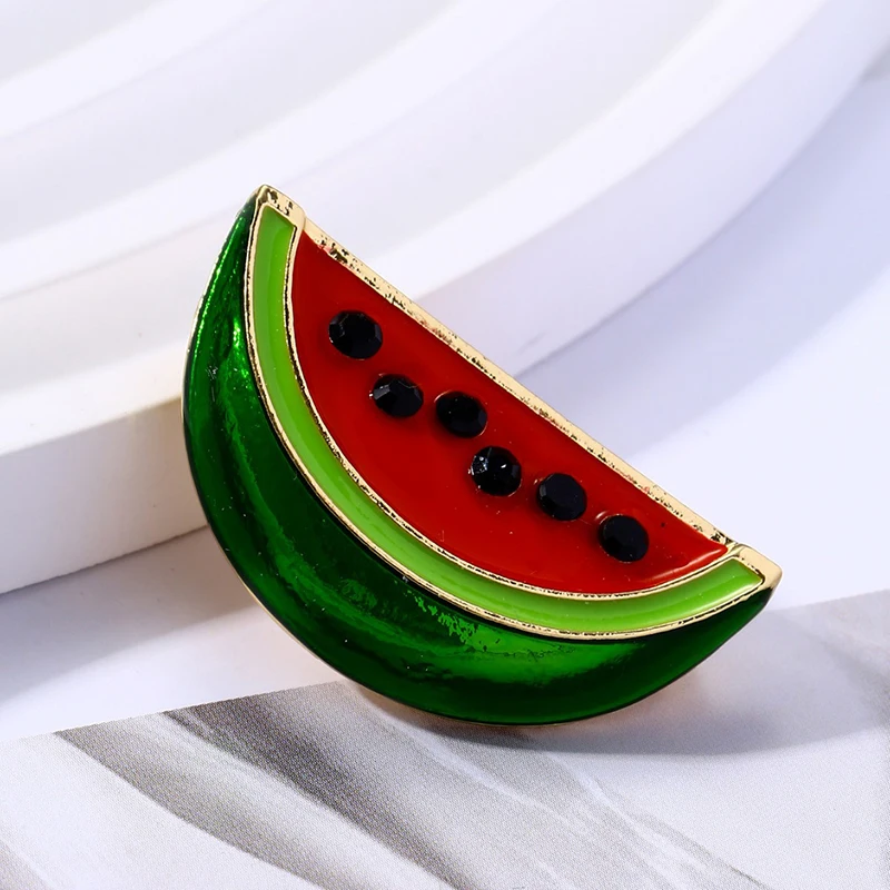 Watermelon Pins Fashion Fruit Shape Brooches Charms Decorative Scarf Shawl Pins for Women Clothes Bag Jewelry Supplies