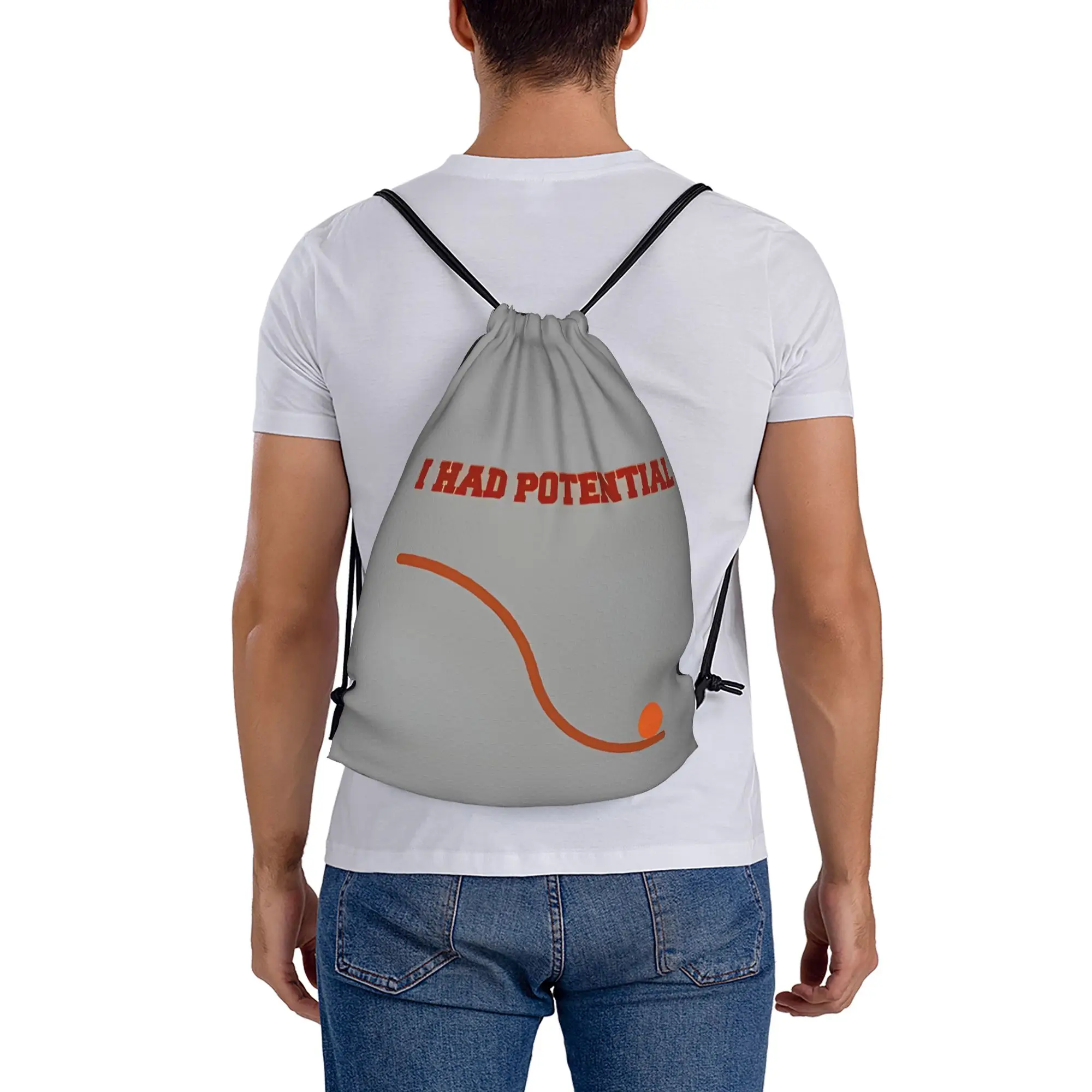I Had Potential,  Physics Joke,  Science Nerd  Drawstring Bags Sports Unisex Storage Organize Bundle Pocket Rope Bag
