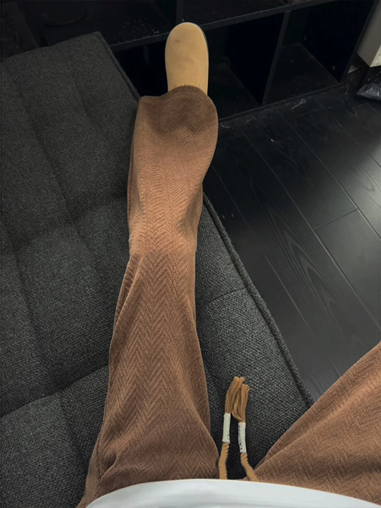 

Men's Casual Straight Leg Pants Autumn Winter American Style Coffee Color Wide Leg Casual Pants Cleanfit Comfortable Leisure ...