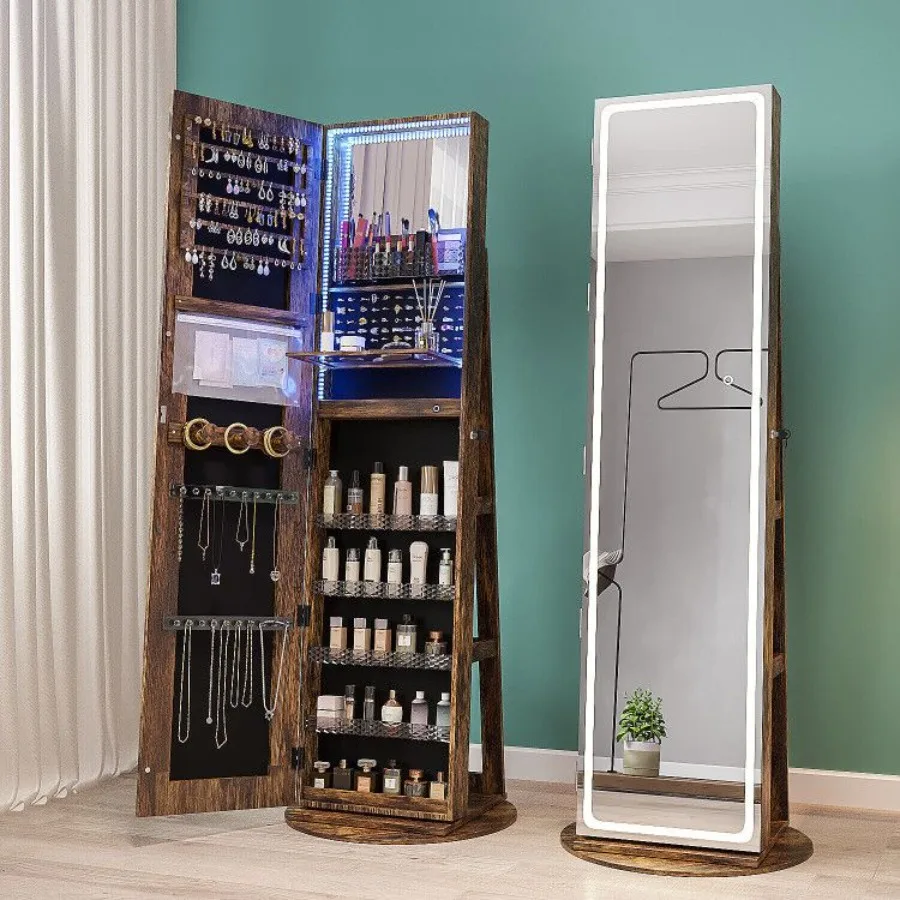 

Standing Jewelry Cabinet with Adjustable LED Lights
